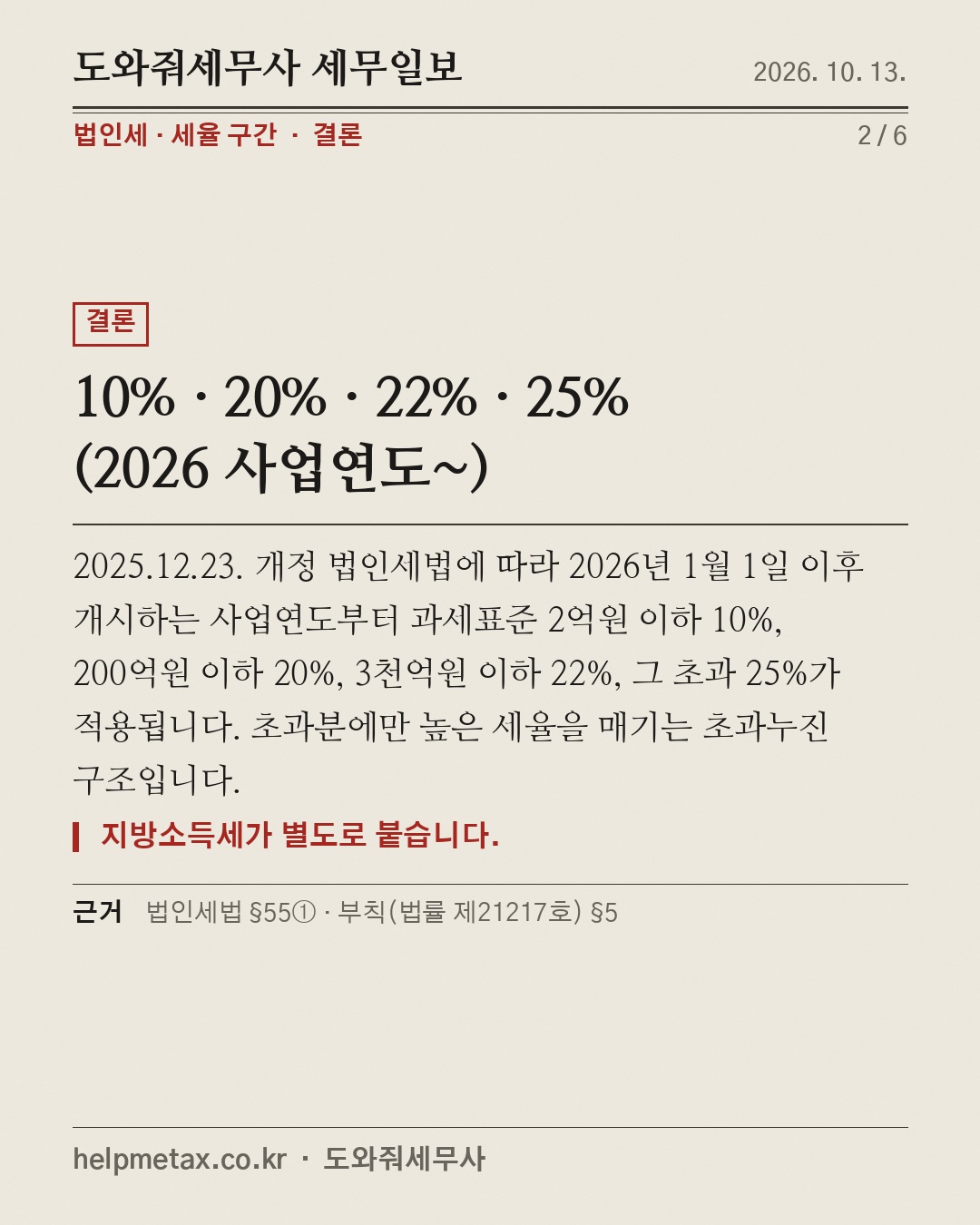2026년부터 법인세율 1%p 올랐다 (2/6)