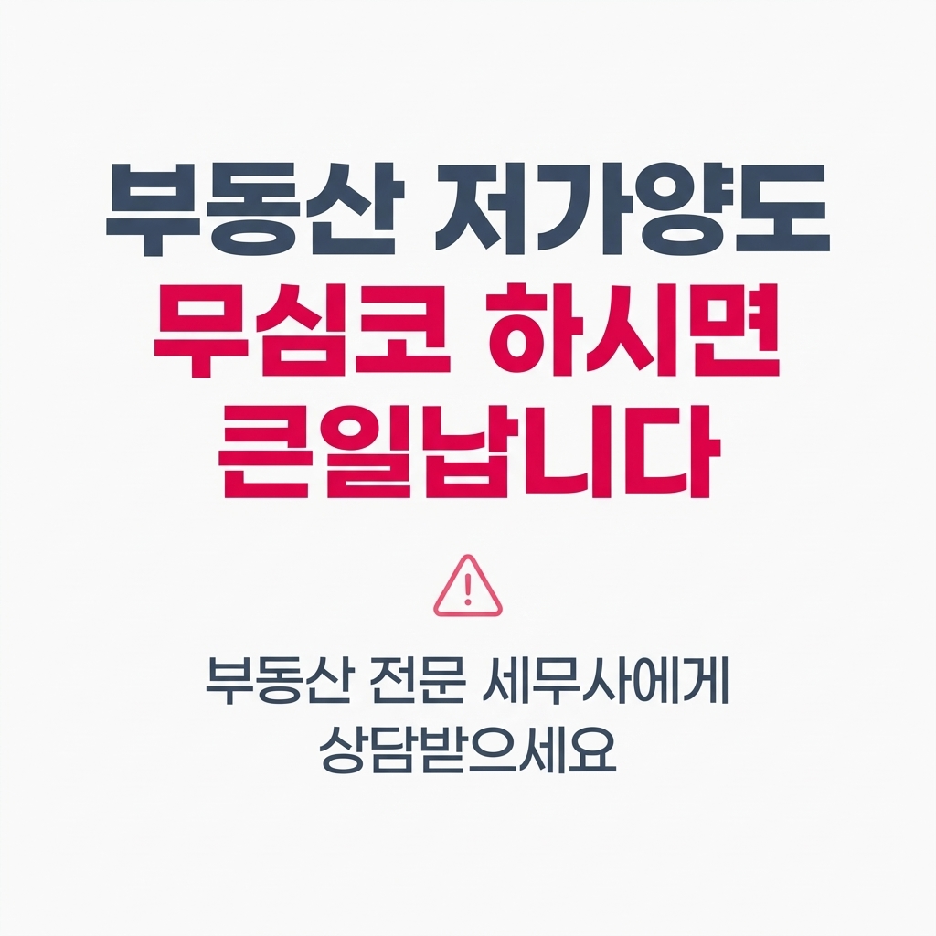 ⚠️ 부동산 저가양도, 무심코 하시면 큰일납니다.